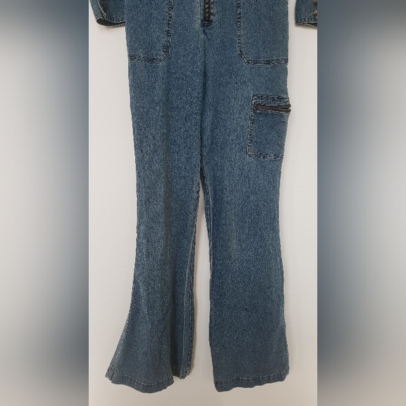 [SIDESTREET FASHIONS] Stretchy Jean Jumpsuit with Belt - Picture 5 of 16